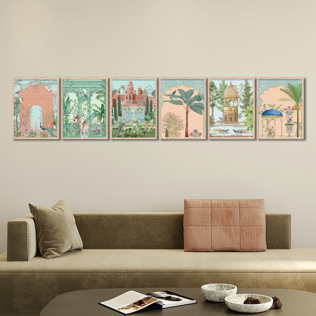 Mughal Palace Garden Wall Frame Set