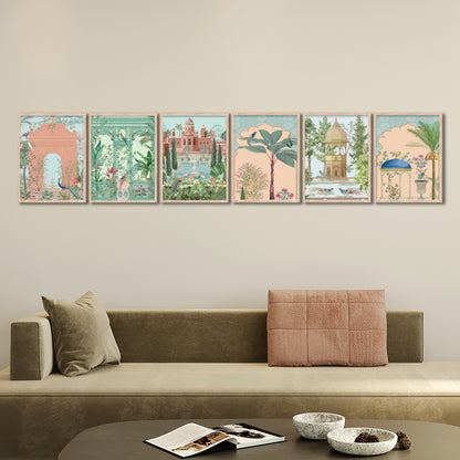 Mughal Palace Garden Wall Frame Set
