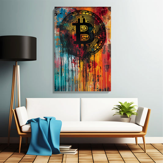 Bitcoin Splash Art Canvas