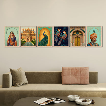 Royal Rajasthan Portrait Set Wall Frames