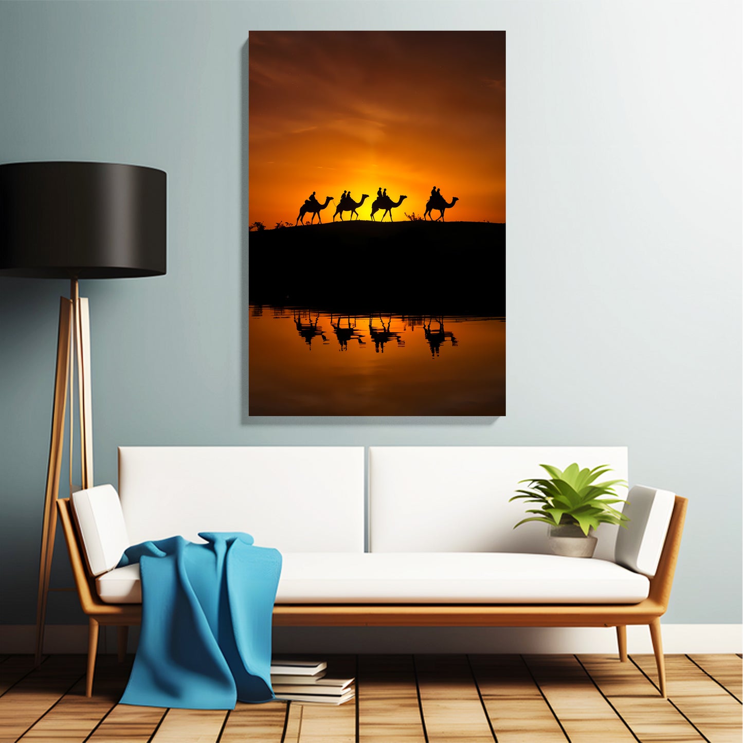 Desert Caravan at Sunset