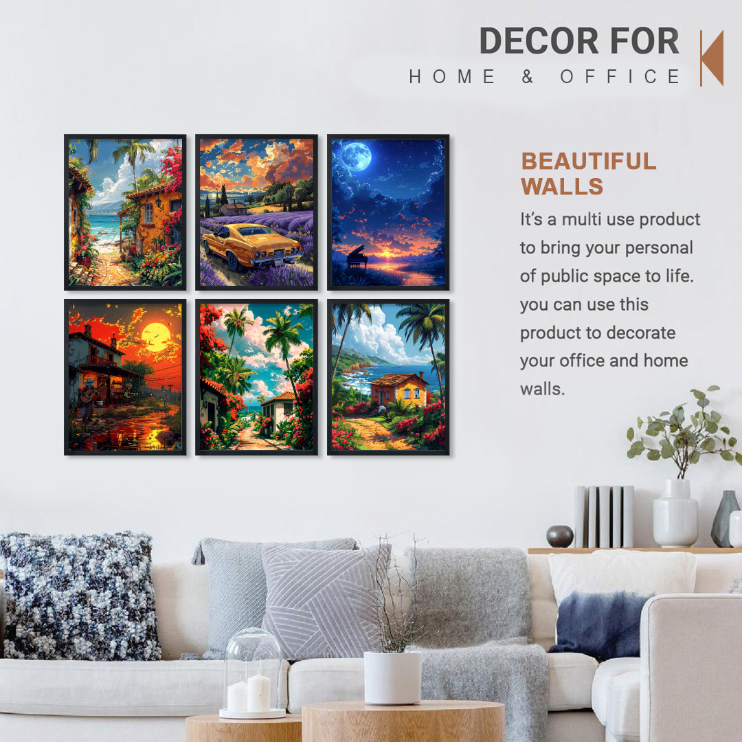 Sunset & Seascape Home Decor Wall Frame Set