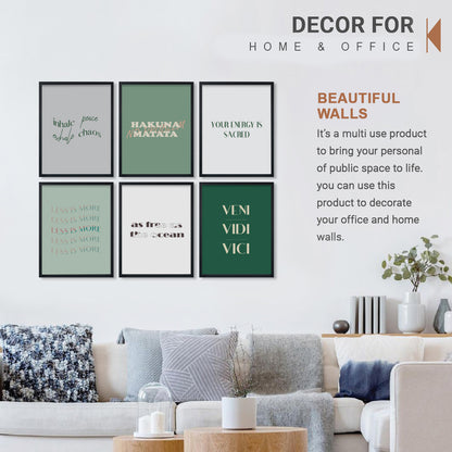 Minimal Zen Quote Collection Wall Frame