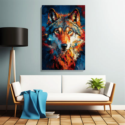 Fiery Wolf Canvas