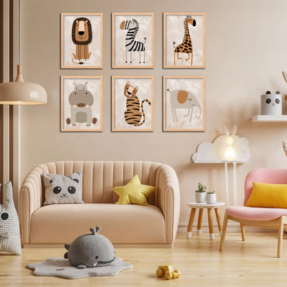 Safari Kids Animal Wall Art Set