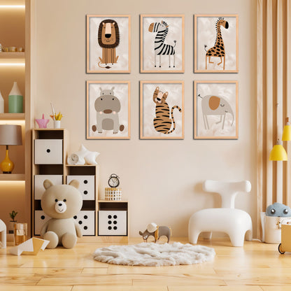Safari Kids Animal Wall Art Set