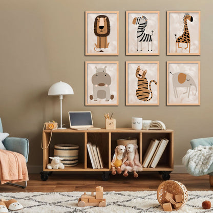 Safari Kids Animal Wall Art Set
