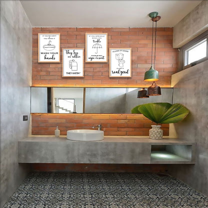 Bathroom Wall Art Set Frames 1