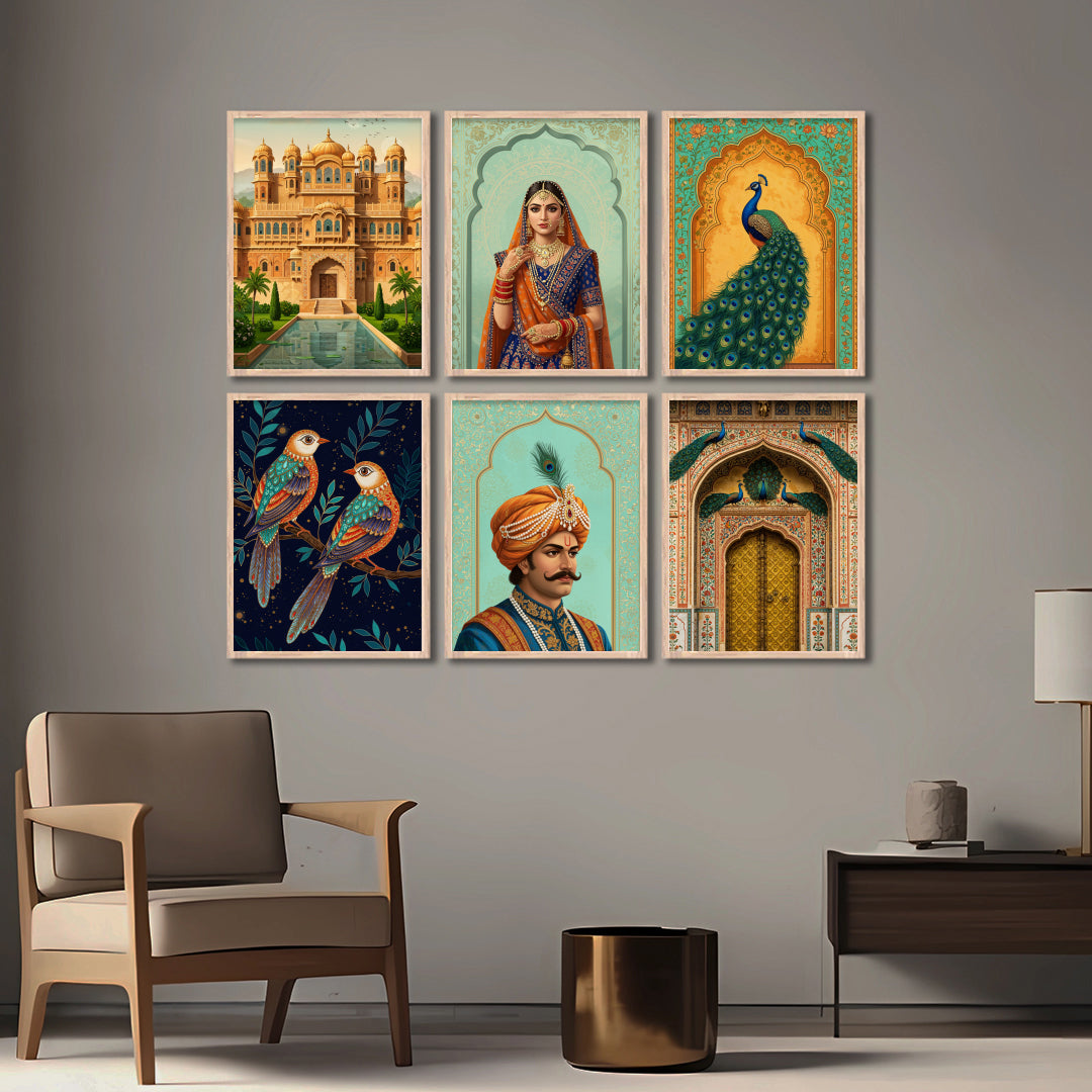 Royal Rajasthan Portrait Set Wall Frames