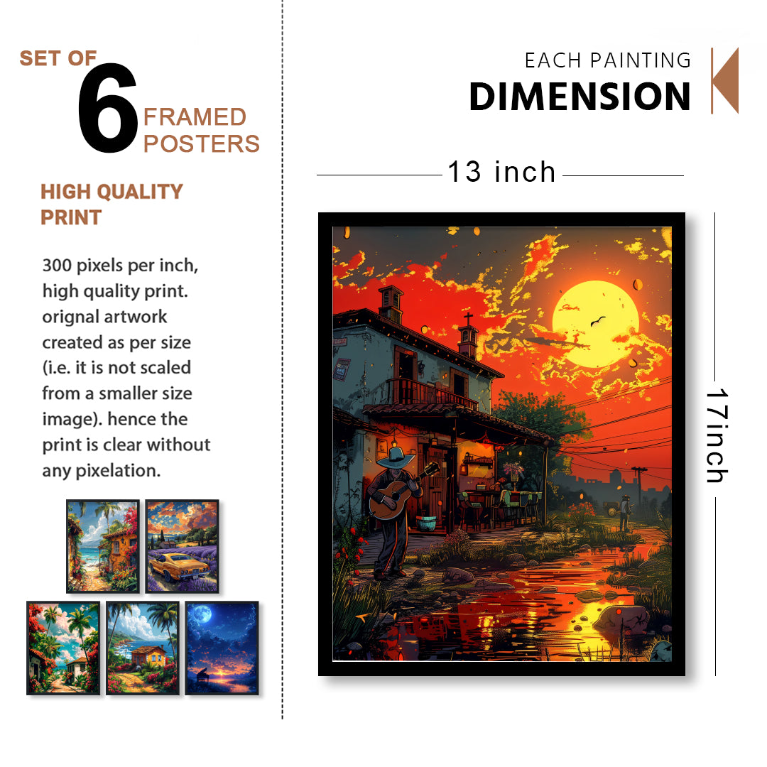 Sunset & Seascape Home Decor Wall Frame Set
