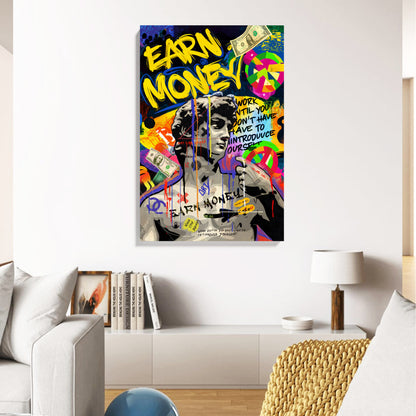 Earn Money Graffiti Canvas