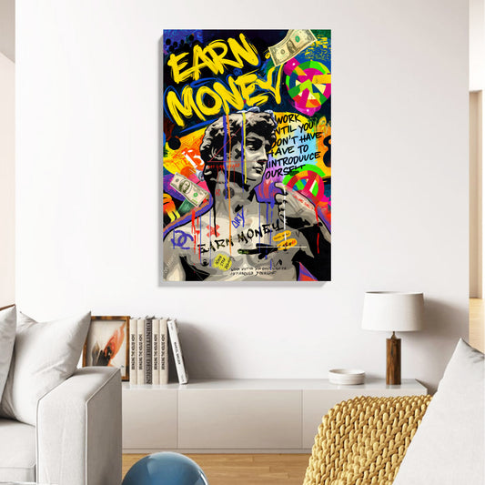Earn Money Graffiti Canvas
