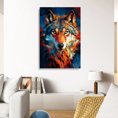 Fiery Wolf Canvas