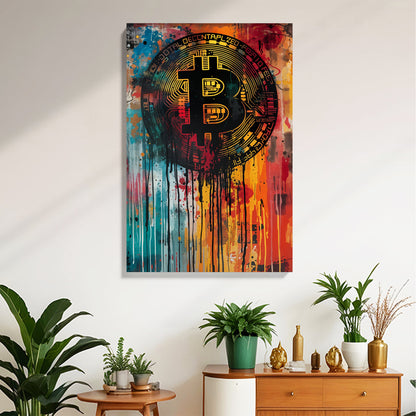 Bitcoin Splash Art Canvas