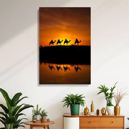 Desert Caravan at Sunset