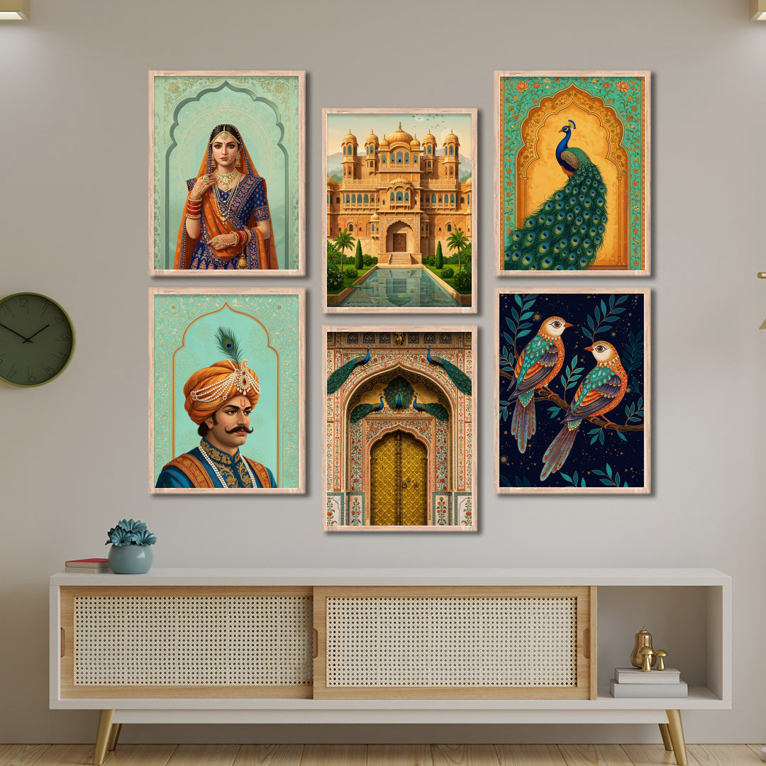 Royal Rajasthan Portrait Set Wall Frames