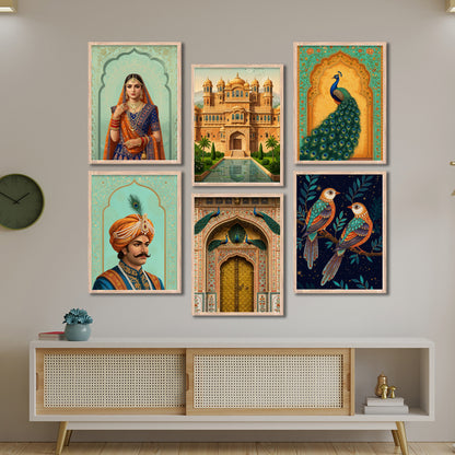 Royal Rajasthan Portrait Set Wall Frames