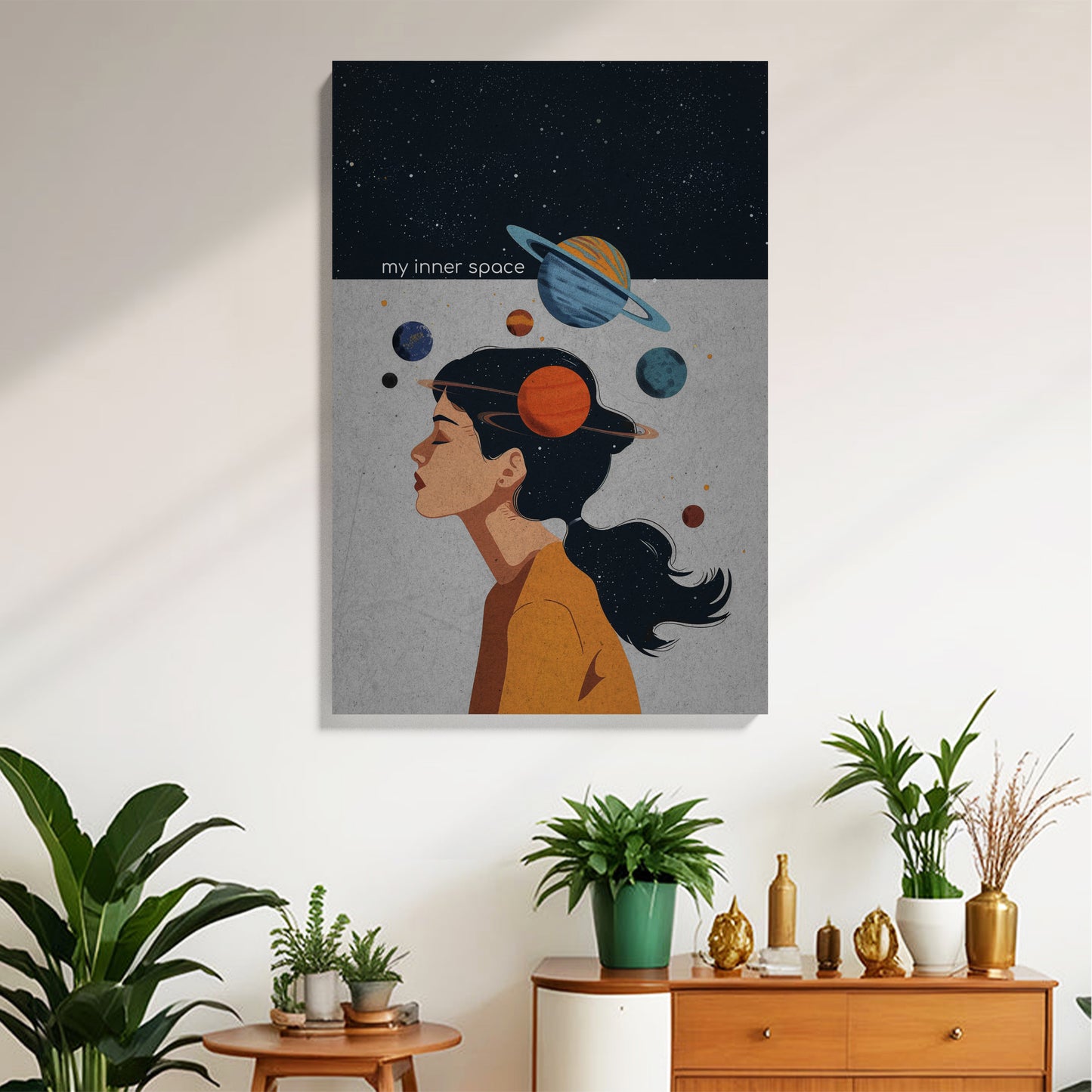 Inner Space Galaxy Girl Canvas
