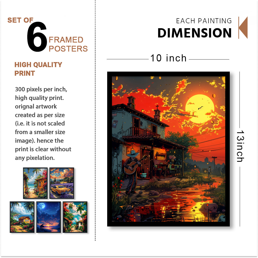 Sunset & Seascape Home Decor Wall Frame Set