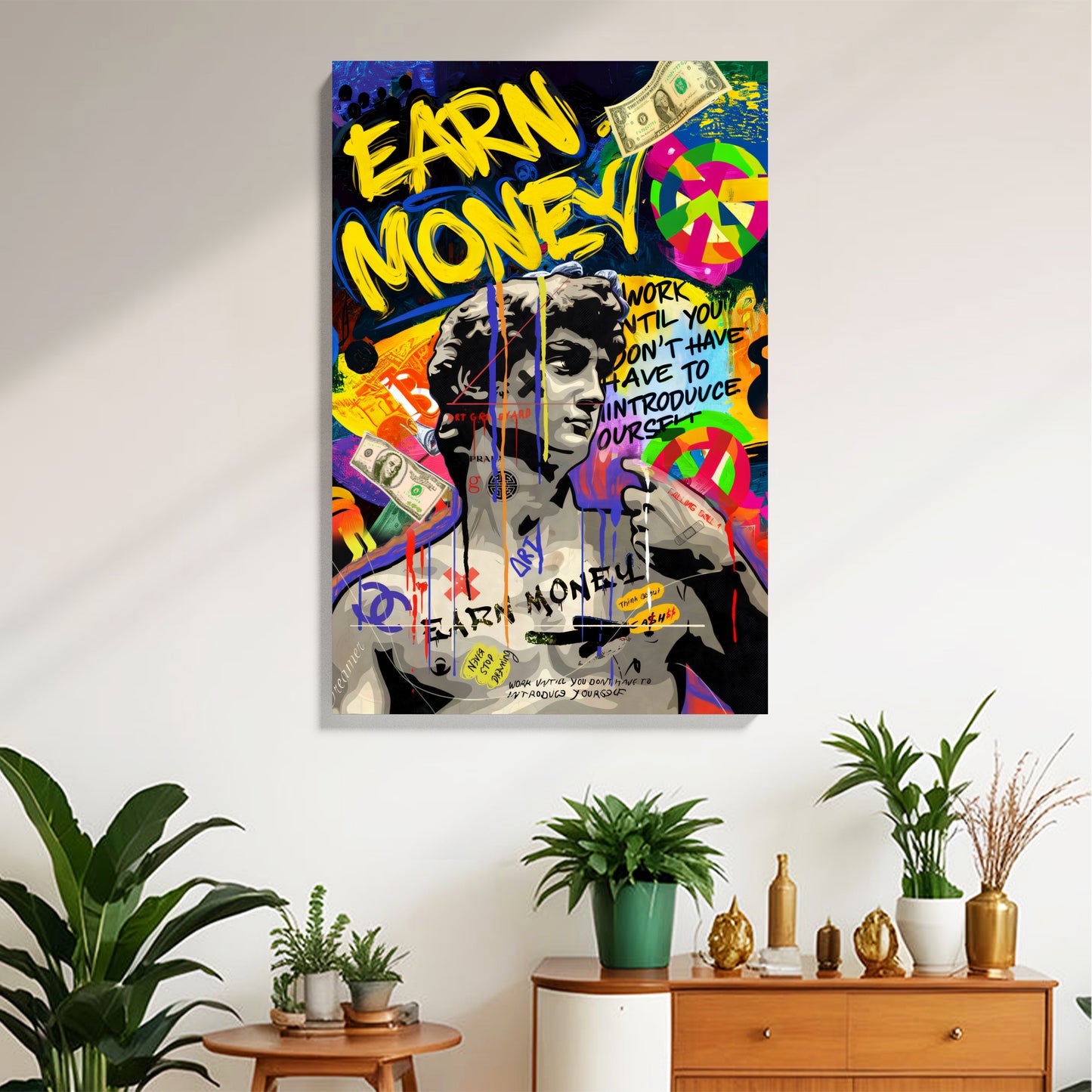 Earn Money Graffiti Canvas