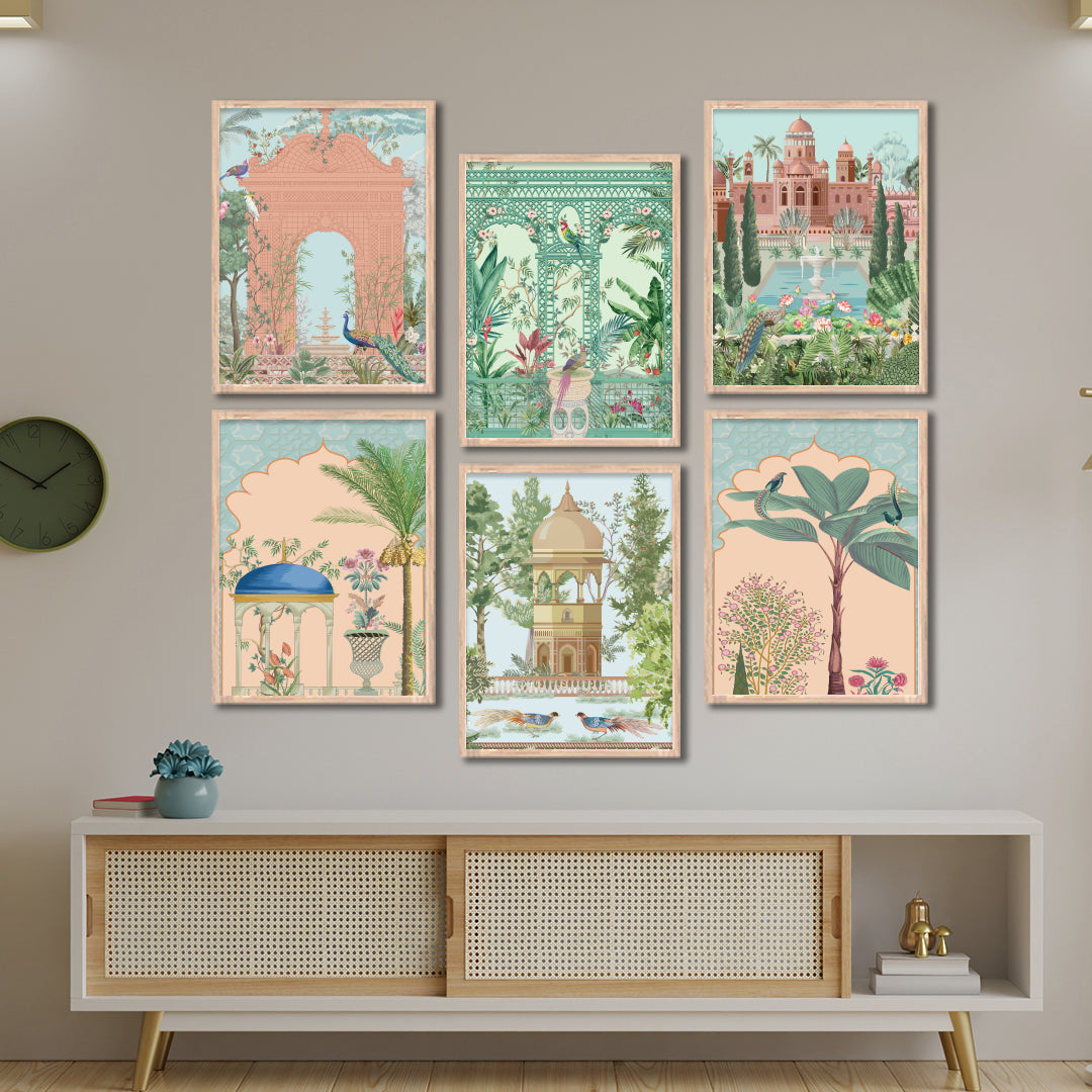 Mughal Palace Garden Wall Frame Set