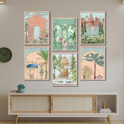 Mughal Palace Garden Wall Frame Set