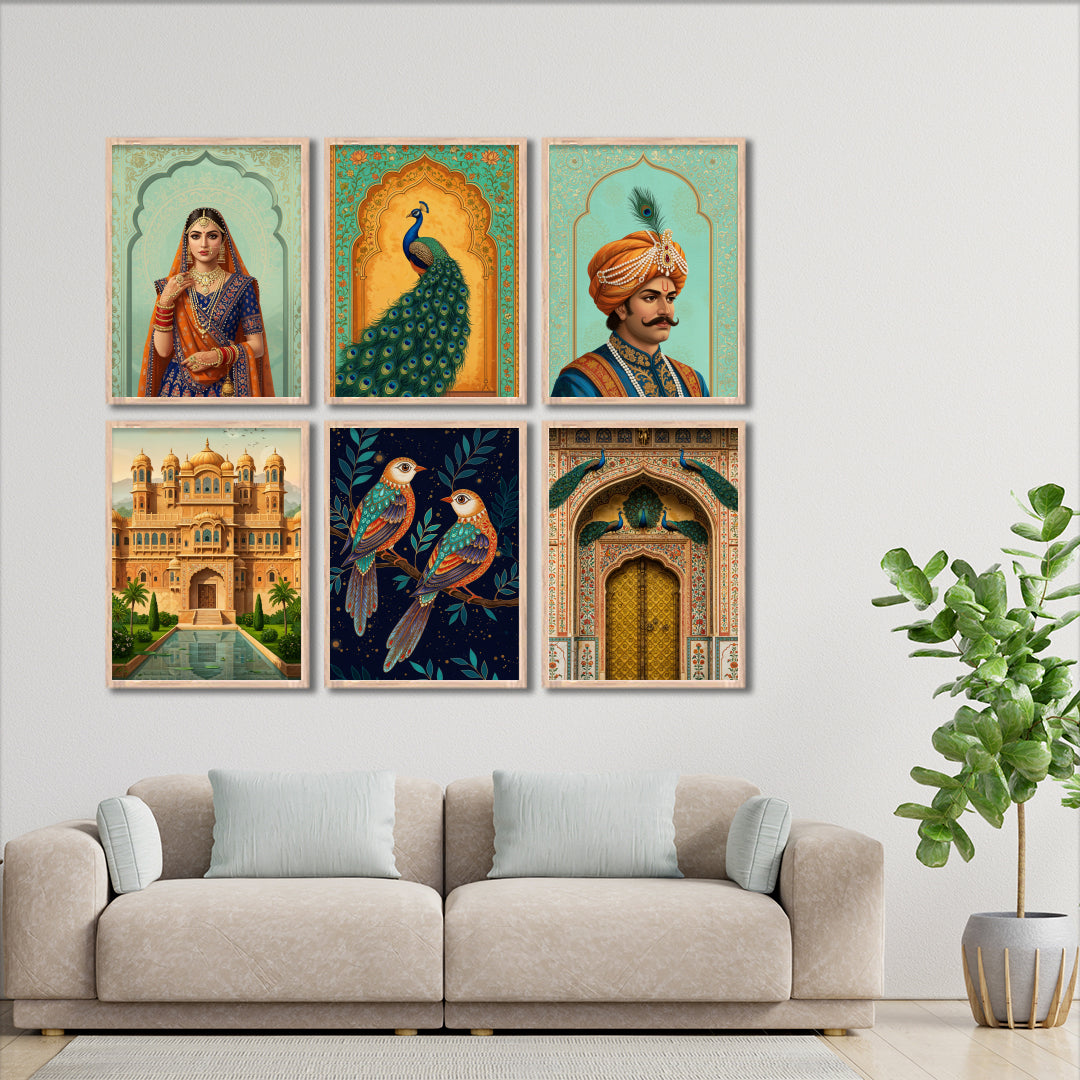 Royal Rajasthan Portrait Set Wall Frames