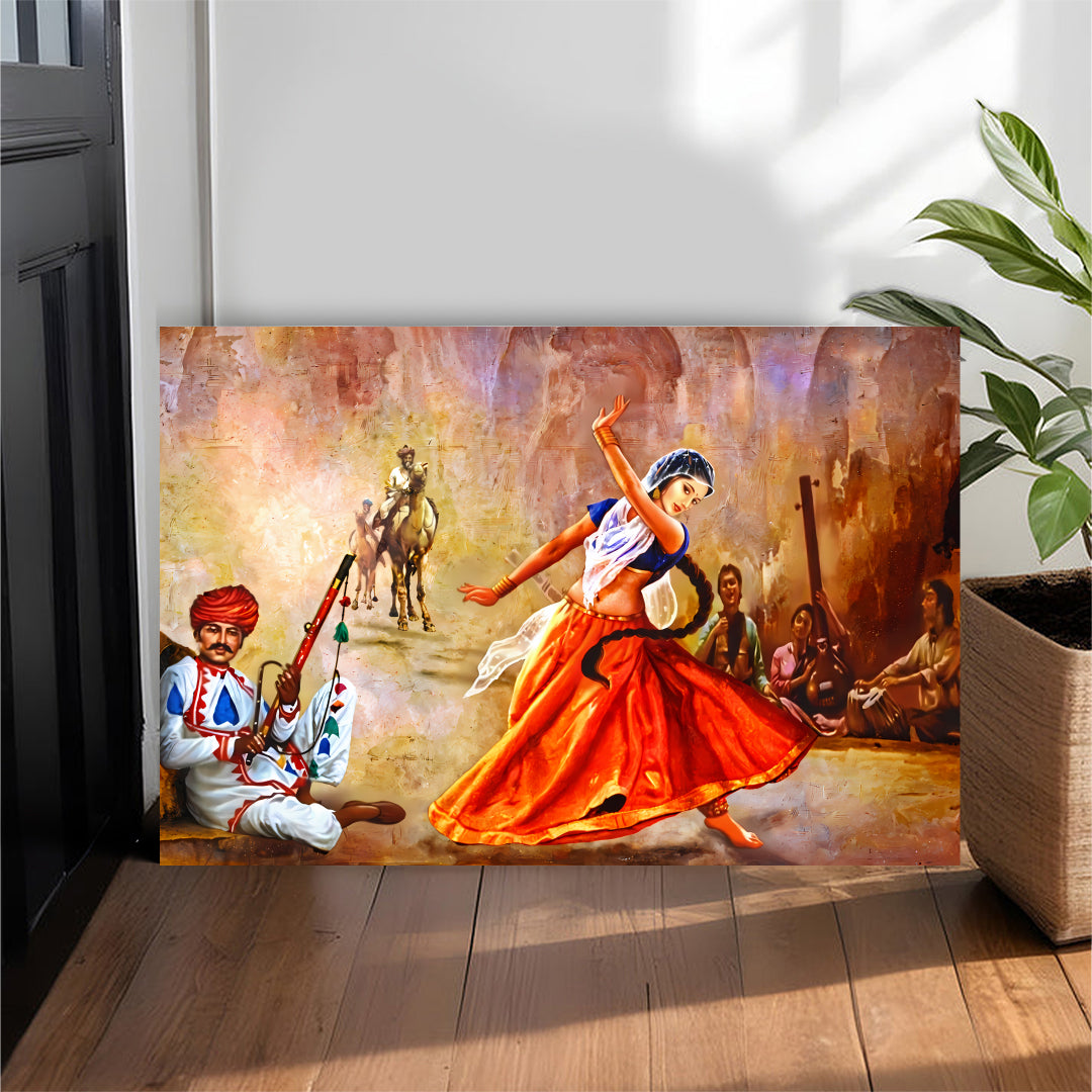Rajasthani Dance Wall Canvas