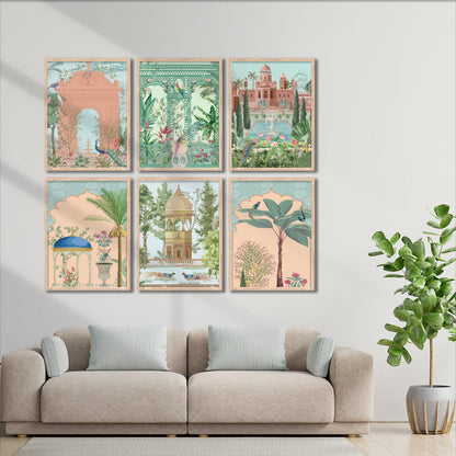 Mughal Palace Garden Wall Frame Set