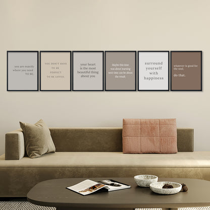 Warm Minimal Quote Wall Frame Set