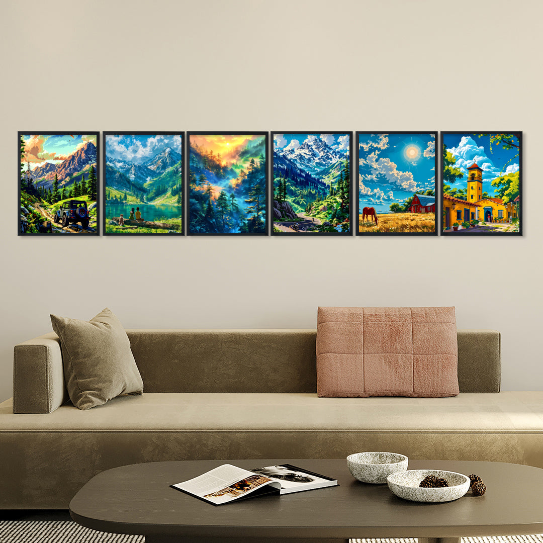 Majestic Mountain Landscape Wall Frame Set