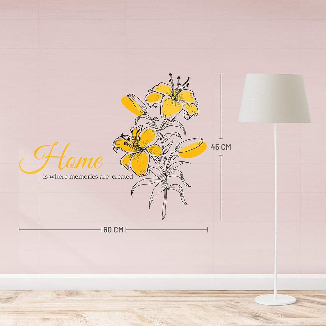 Yellow Lily Floral Wall Sticker