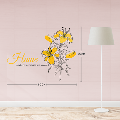 Yellow Lily Floral Wall Sticker
