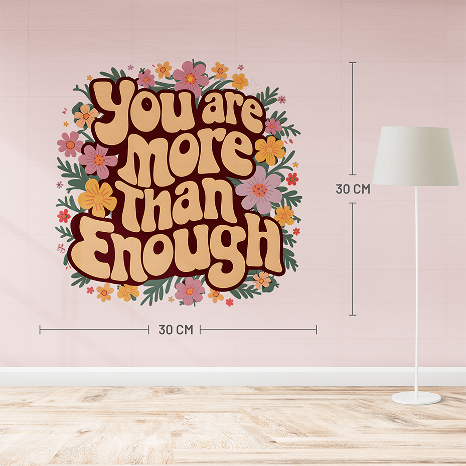 Retro Floral More Than Enough Wall Sticker