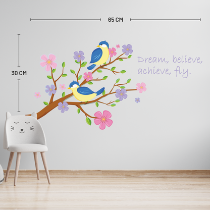 Bird & Flowers Wall Decal
