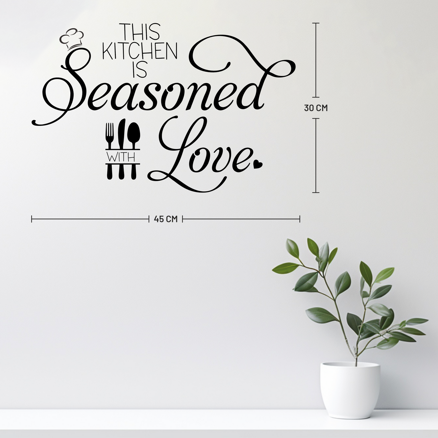 Elegant Seasoned with Love Wall Sticker