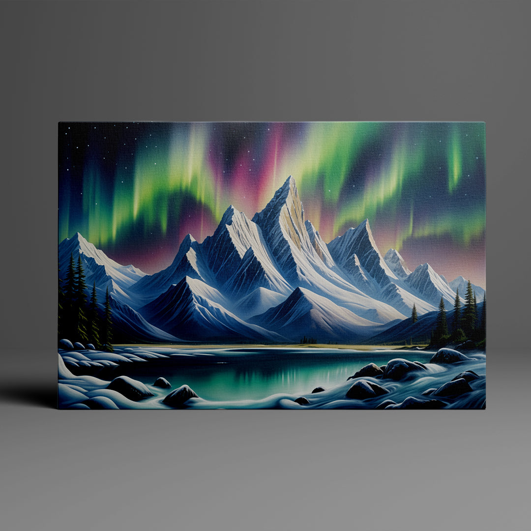 Northern Lights Peak Wall Canvas