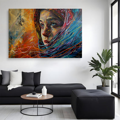 Abstract Woman Portrait Art Wall Canvas