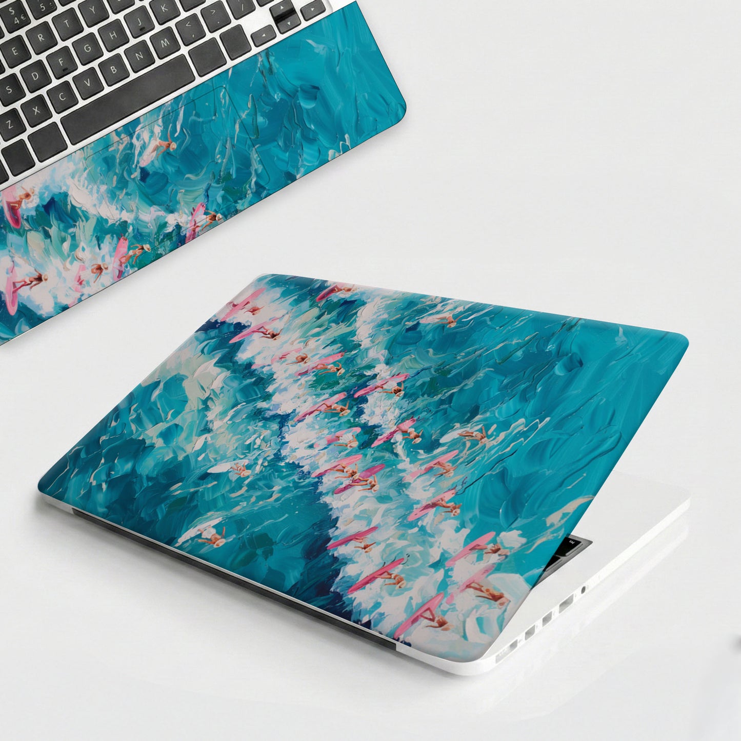 Ocean Surfers Oil Paint Style Laptop Skin