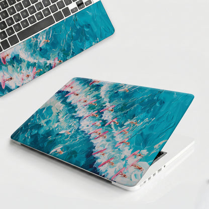 Ocean Surfers Oil Paint Style Laptop Skin