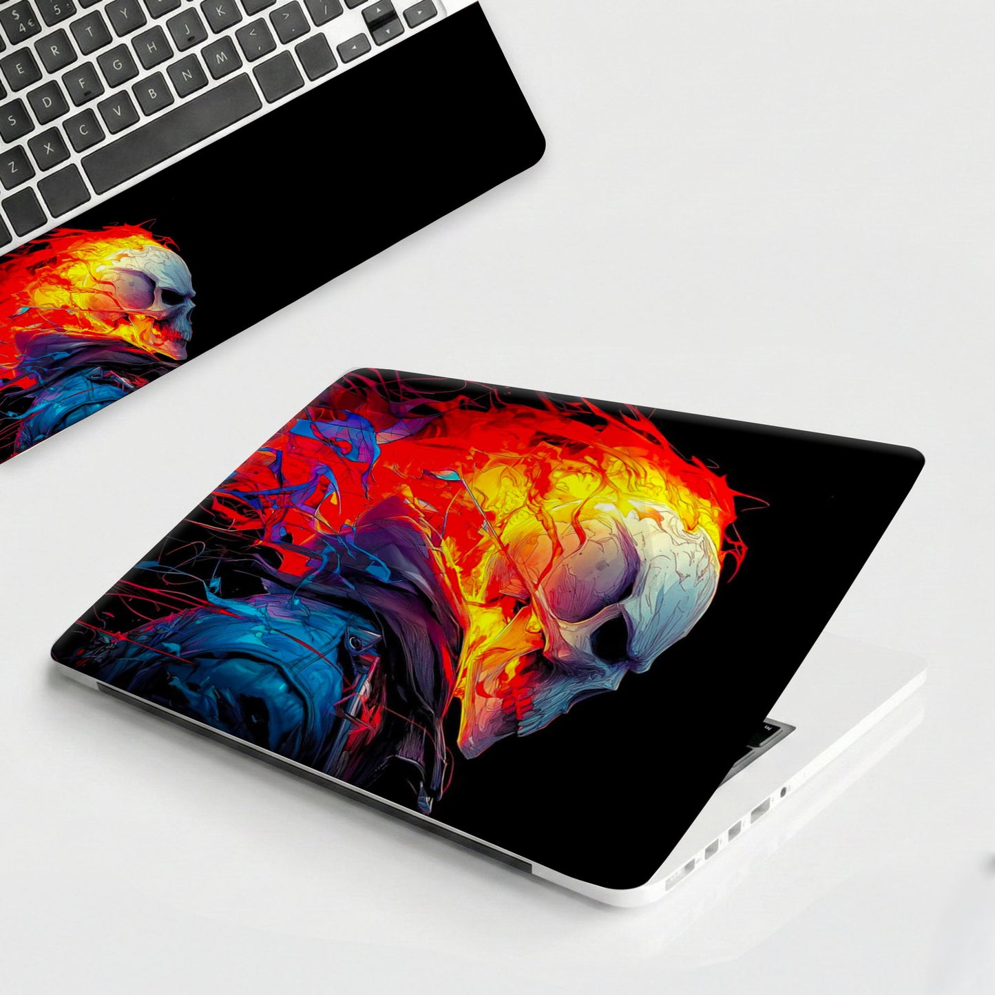 Hellfire Skull Neon Abstract Aesthetic Laptop Skin