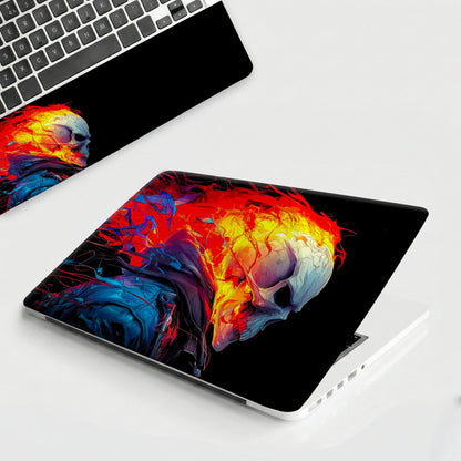 Hellfire Skull Neon Abstract Aesthetic Laptop Skin