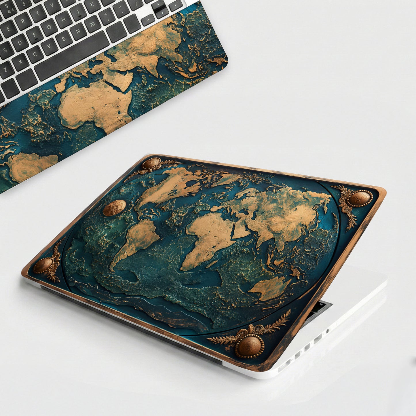 Explore the World Mountain Stamp Laptop Skin