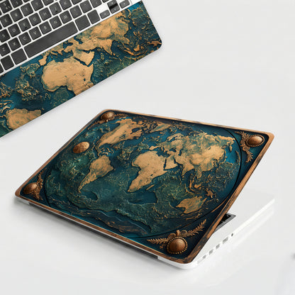 Explore the World Mountain Stamp Laptop Skin