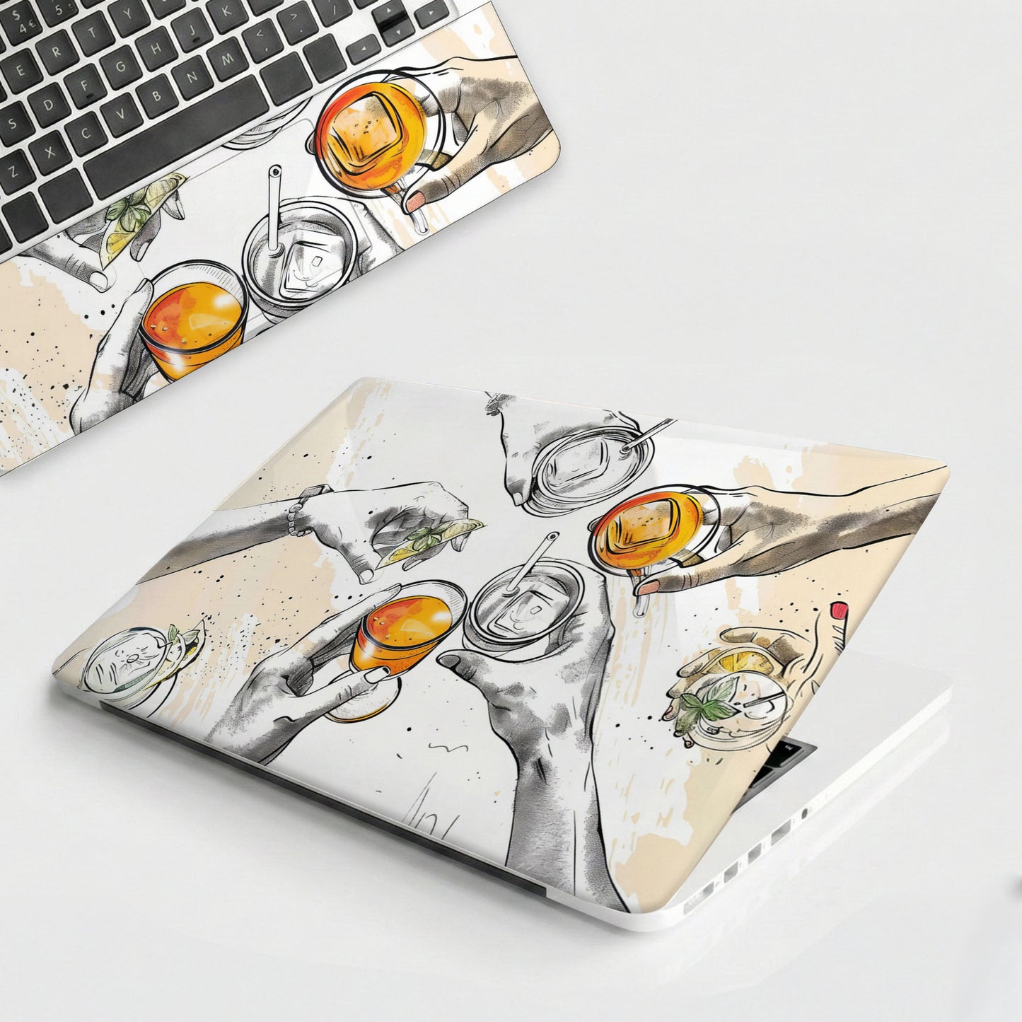Summer Toast Watercolor Illustration Laptop Skin