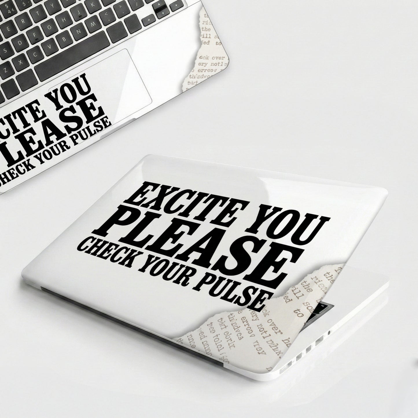 Excite You Please Bold Typography Laptop Skin