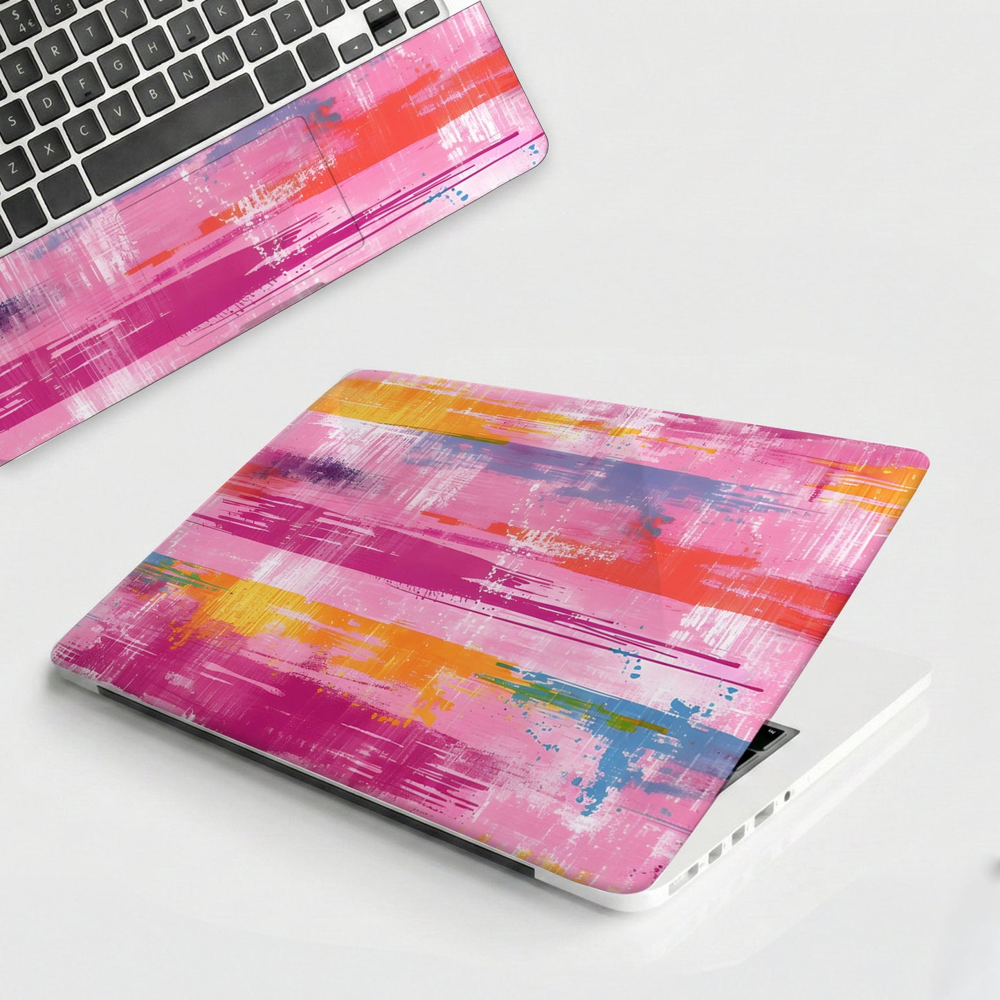 Neon Canvas Watercolor Splatter Aesthetic Laptop Skin