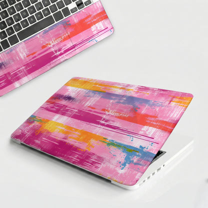 Neon Canvas Watercolor Splatter Aesthetic Laptop Skin