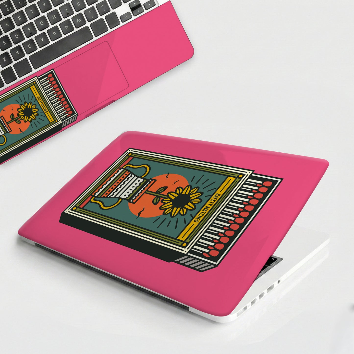 Matchbox & Sunflower Hot Pink Laptop Skin
