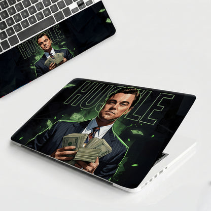 Hustle & Cash Neon Green Motivation Aesthetic Laptop Skin